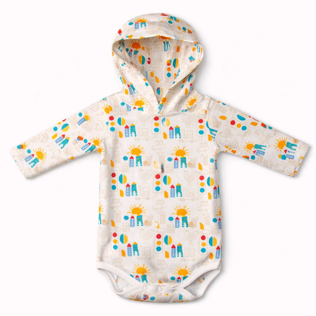 Long Sleeve Bodysuit With Hood(Building & Sun) Sun City