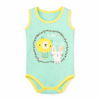 Bunny & Bear's friendship tale bodysuit in Cyan