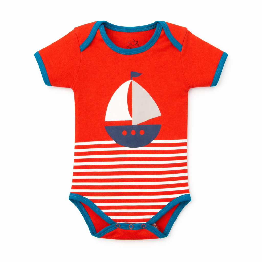 NAUTICA - Short Sleeve BodySuit (Stripe & Ship)
