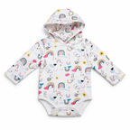 Rainbow Sunshine Long Sleeve Hooded Bodysuit