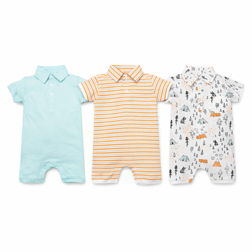 Pack Of 3 Collared Romper (Bundle)