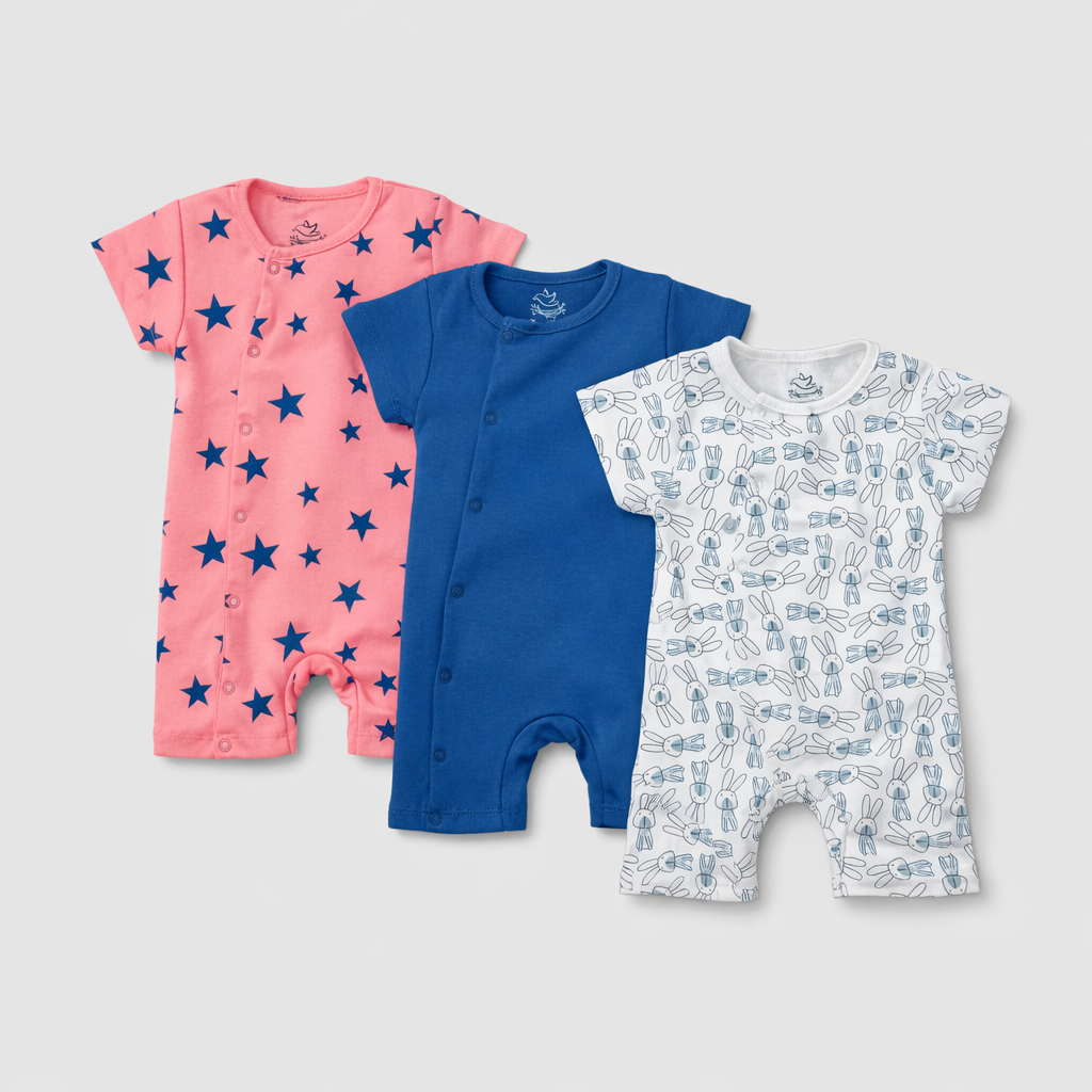 Pack Of 3 Safari half-Sleeve Bodysuit (Bundle)