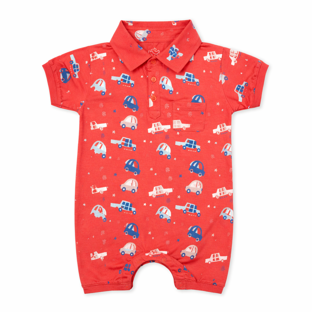 Racy Red Car Romper