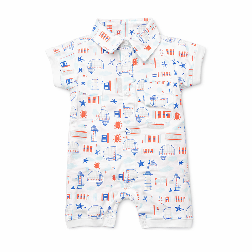 Little Surfers Collared Romper