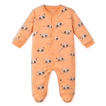 Orange Cars Sleeping Suit