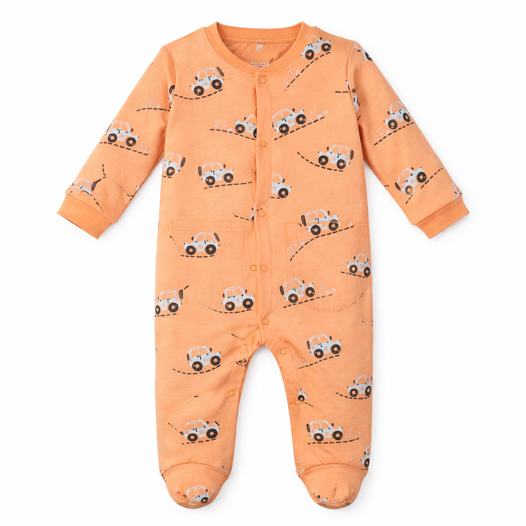 Orange Cars Sleeping Suit