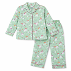 Generic Night Suit (Pipping) - F/Sleeve - 45s PC Interlock - Green Ash - UniCorn Print