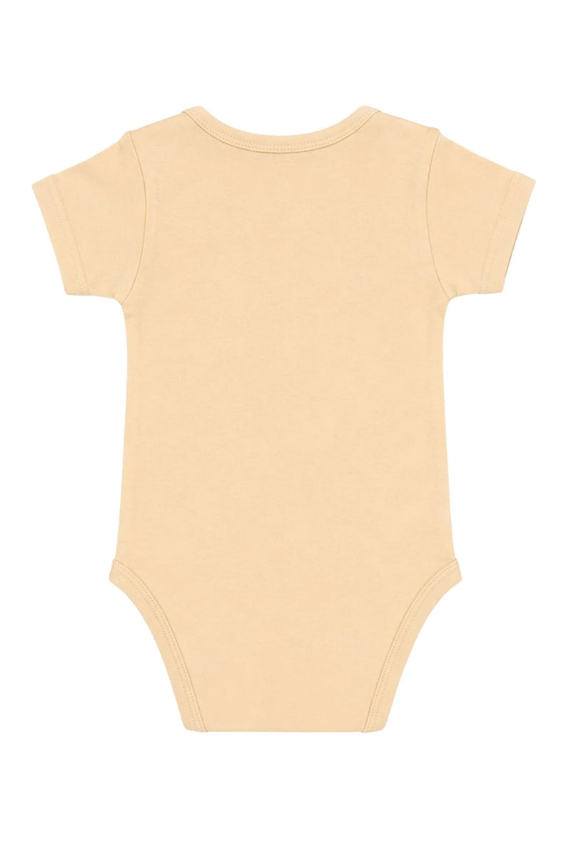 Short-Sleeve Bodysuit: Premium Cotton-Blend "Chota Bacha Ghousla" Beige Daily Casual Wear