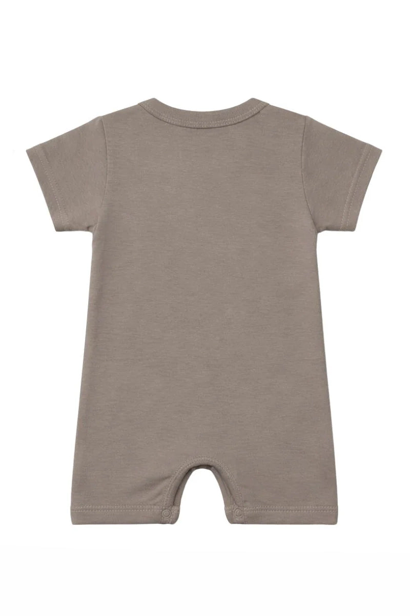 Short-Sleeve Romper: Premium Cotton-Blend "Chota Bacha ghousla" Graphic Grey [Daily Casual Wear]