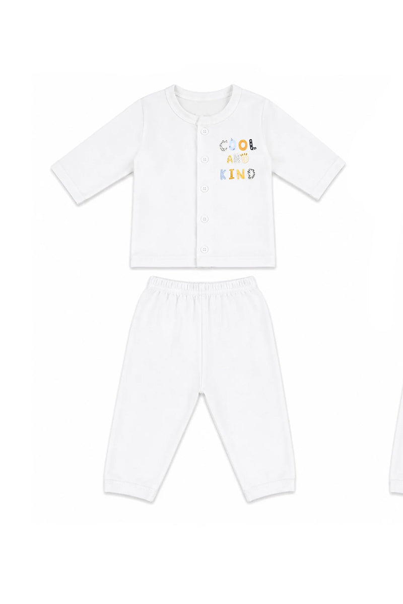 Jabla + Pajama: Premium Cotton-Blend "Cool And Kind" White Casual Essentials