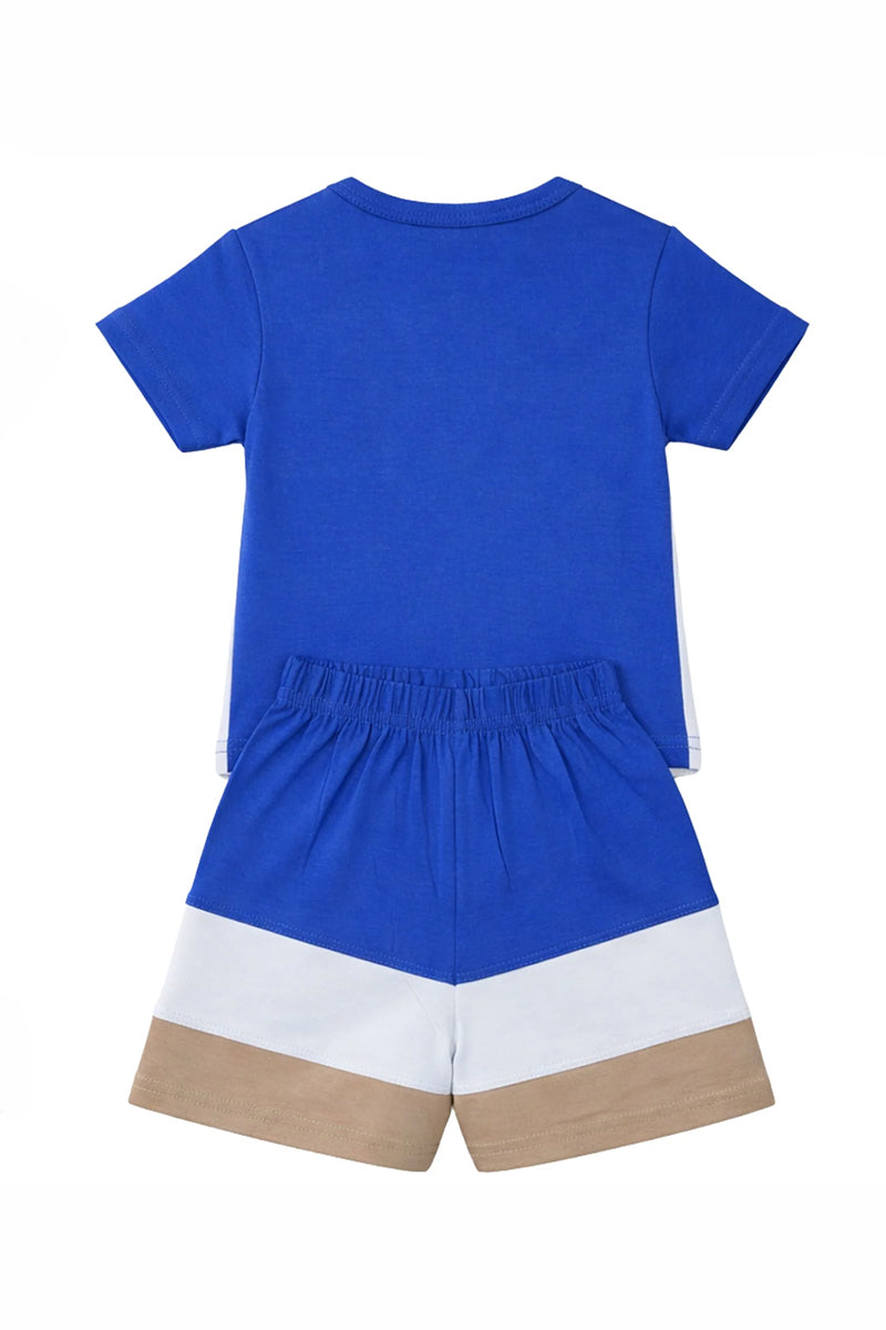 T-Shirt + Shorts Set: Premium Cotton-Blend "Cool And Kind" Multi-Color Casual Essentials