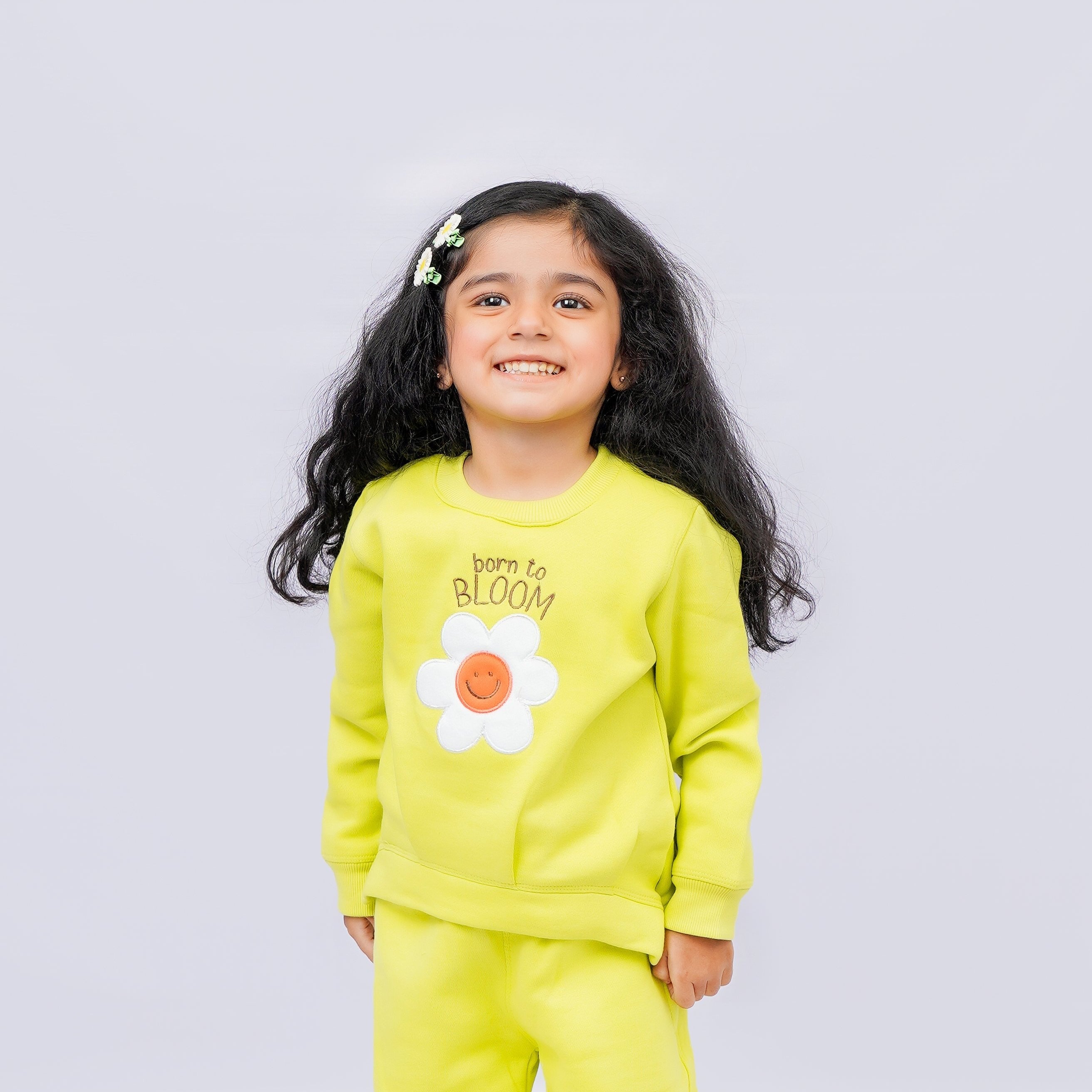 Ruffle Charm Round Neck Sweatshirt