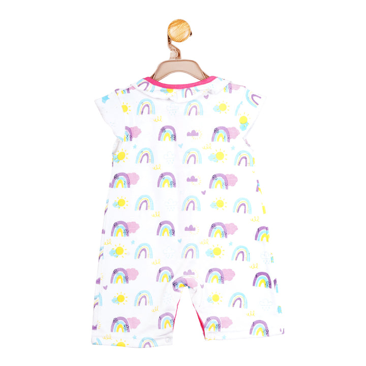 Rainbow Bliss short-sleeve romper