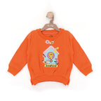 Chirpy Birdhouse Round Neck Sweatshirt - Orange