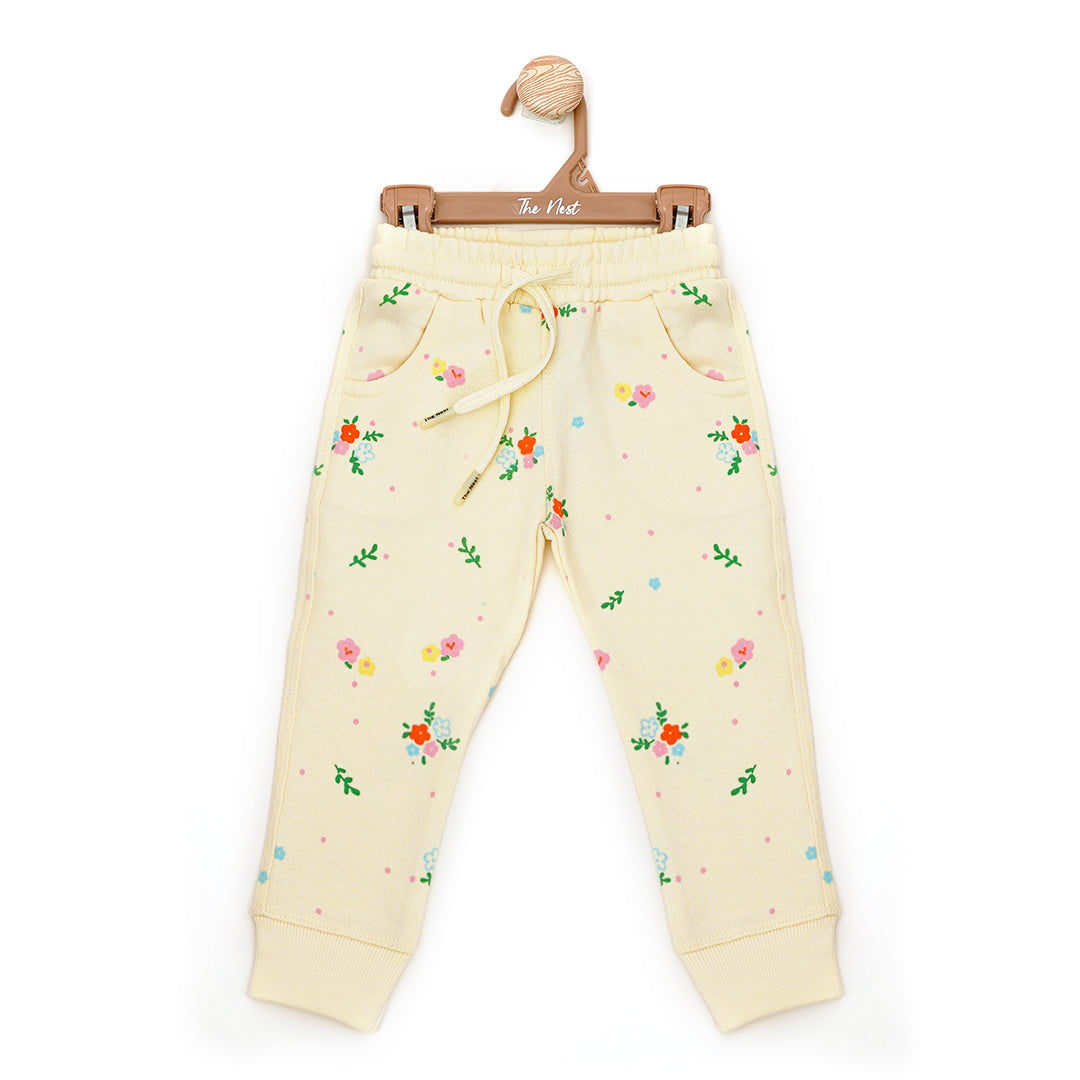 Bird House Cream Color Full-Length Trousers