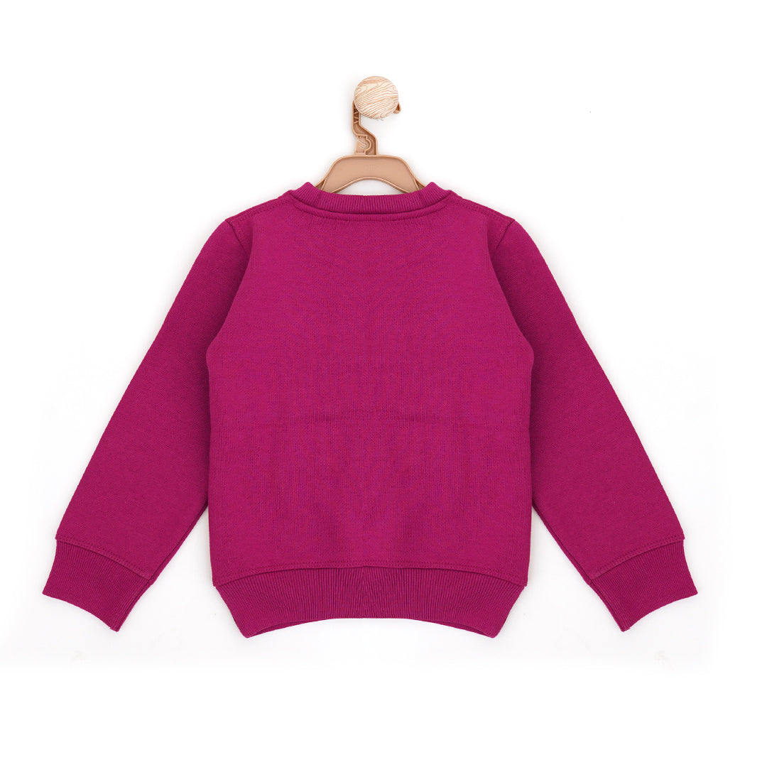 Need More Space Round Neck Sweatshirt - Pink