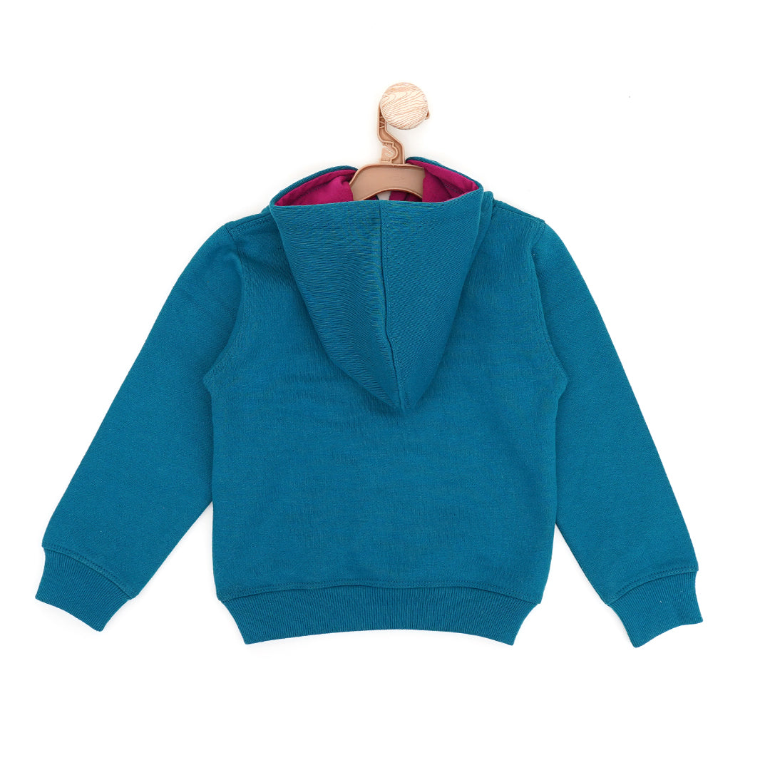 Need More Space Round Neck Hoodie - Blue