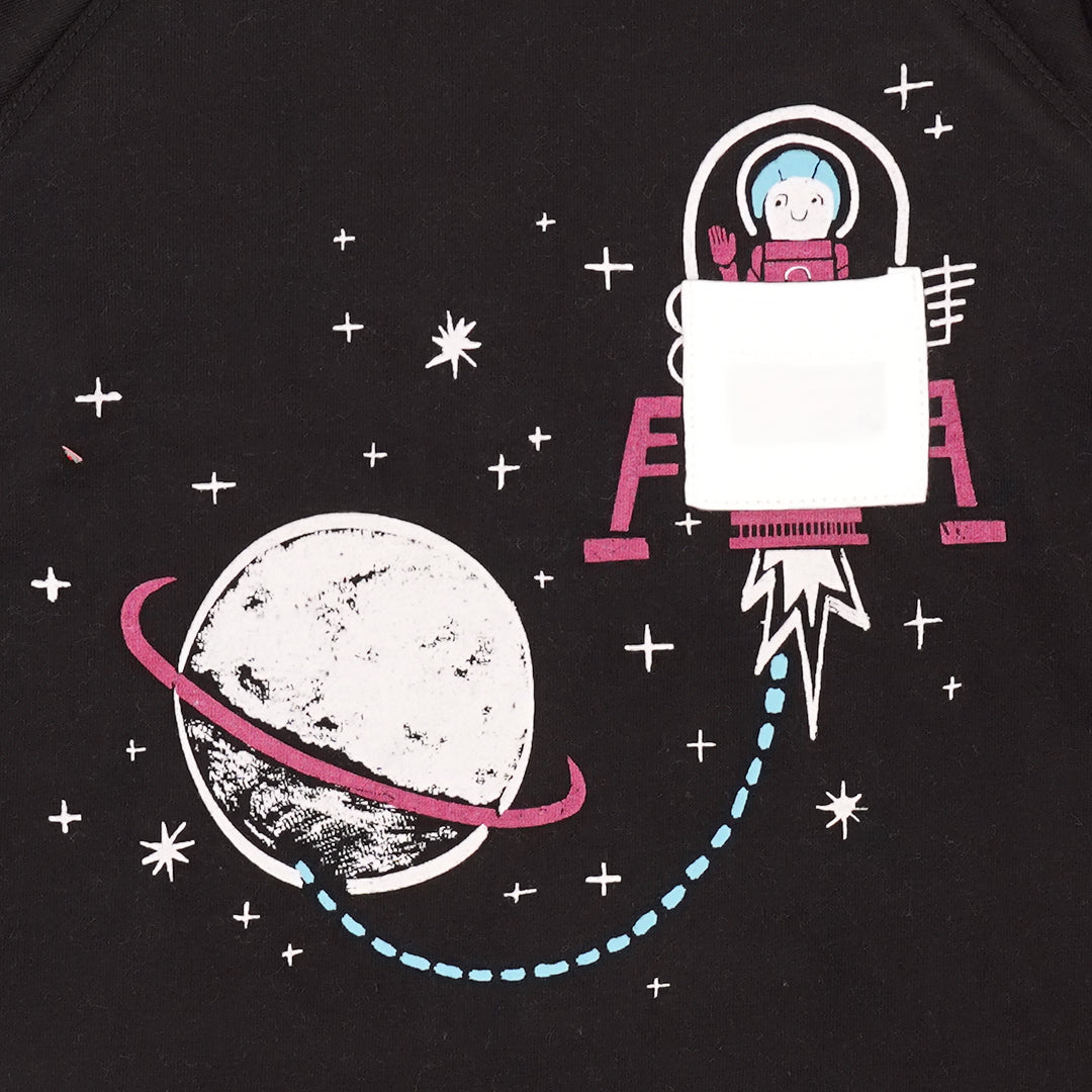Need More Space Round Neck Sweatshirt - Black