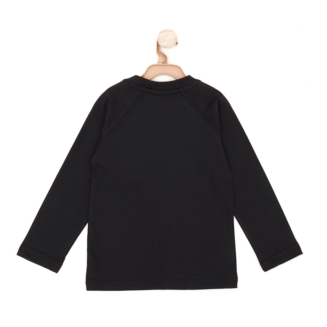 Need More Space Round Neck Sweatshirt - Black
