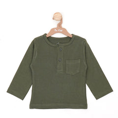 Dark Green Baby Shirt with Pocket