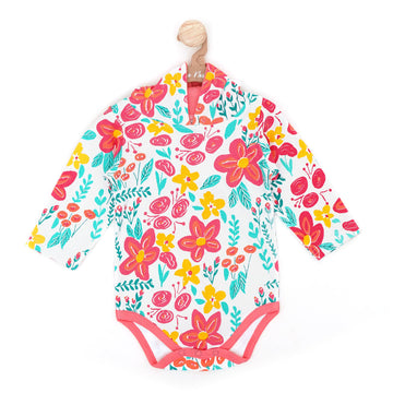 Flora & Fauna Long Sleeve Bodysuit with Hood