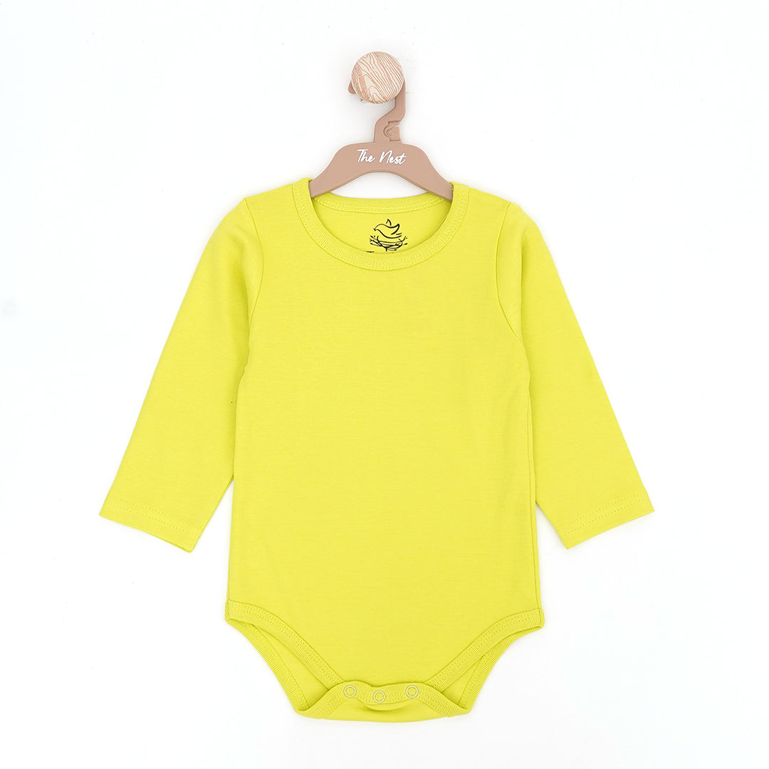 Retro Baby Long Sleeve Bodysuit Lime