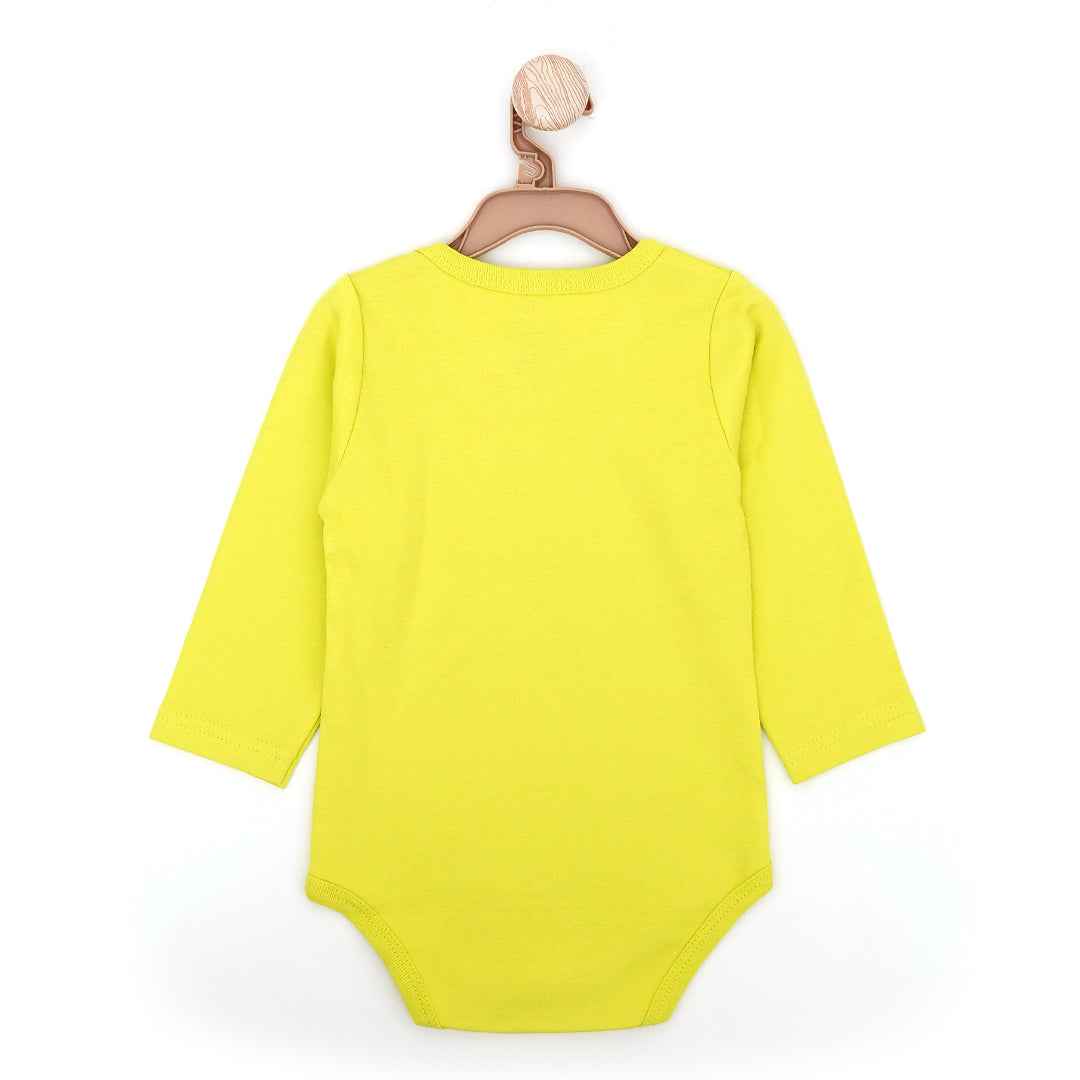 Retro Baby Long Sleeve Bodysuit Lime
