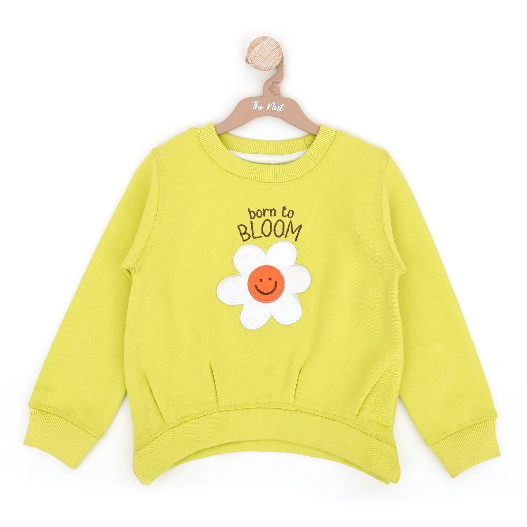 Ruffle Charm Round Neck Sweatshirt