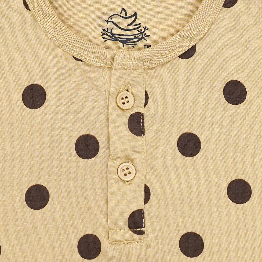 Polka Dot Henley T-Shirt