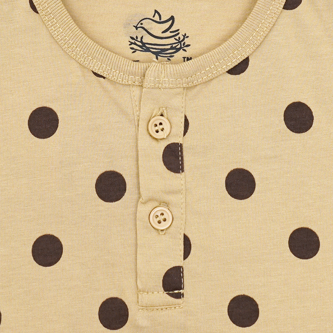 Polka Dot Henley T-Shirt