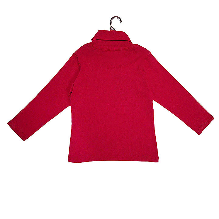 Ghari Pe Chooha Nacha Turtle Neck Sweatshirt - Red