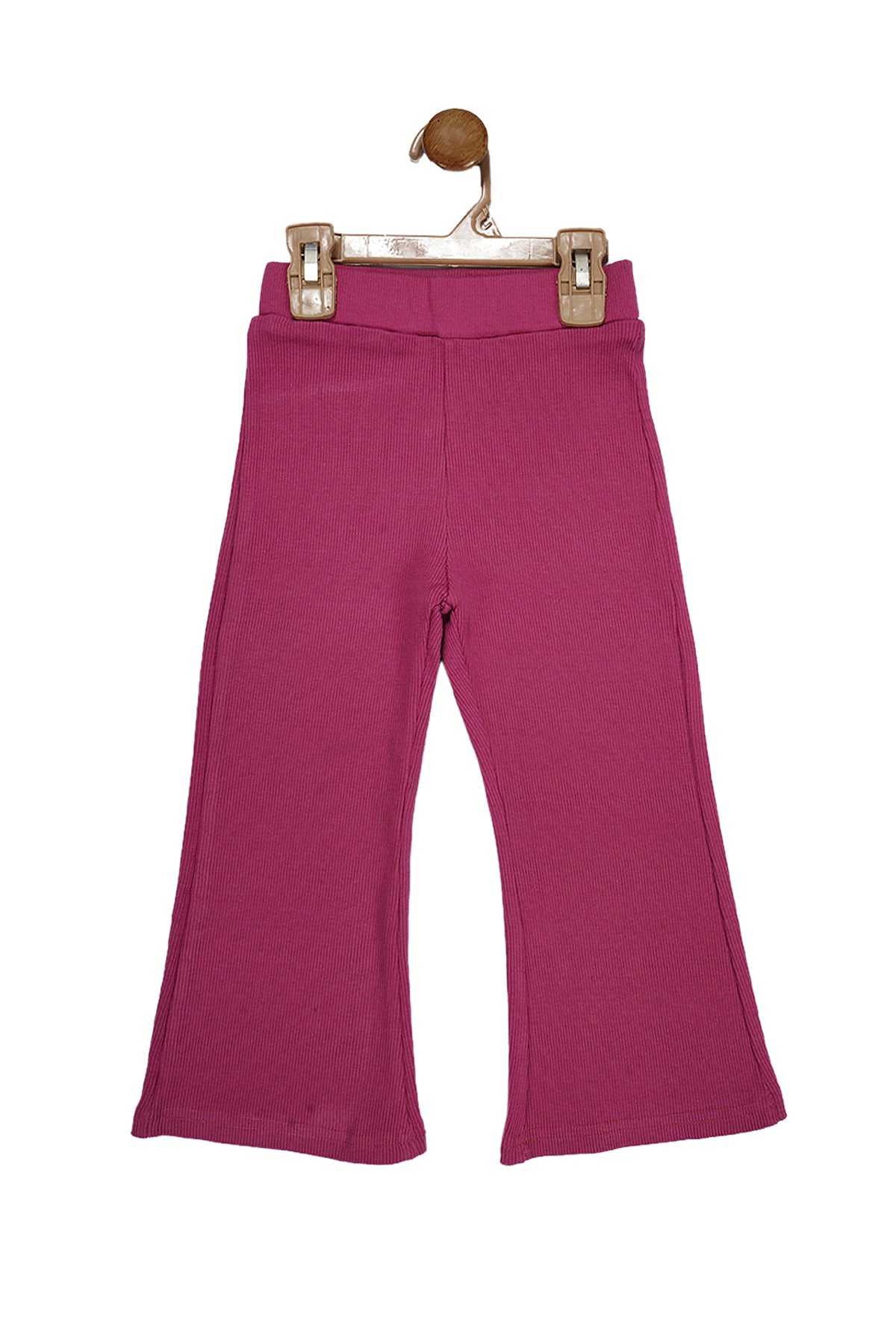 Magenta Flared ribbed pants