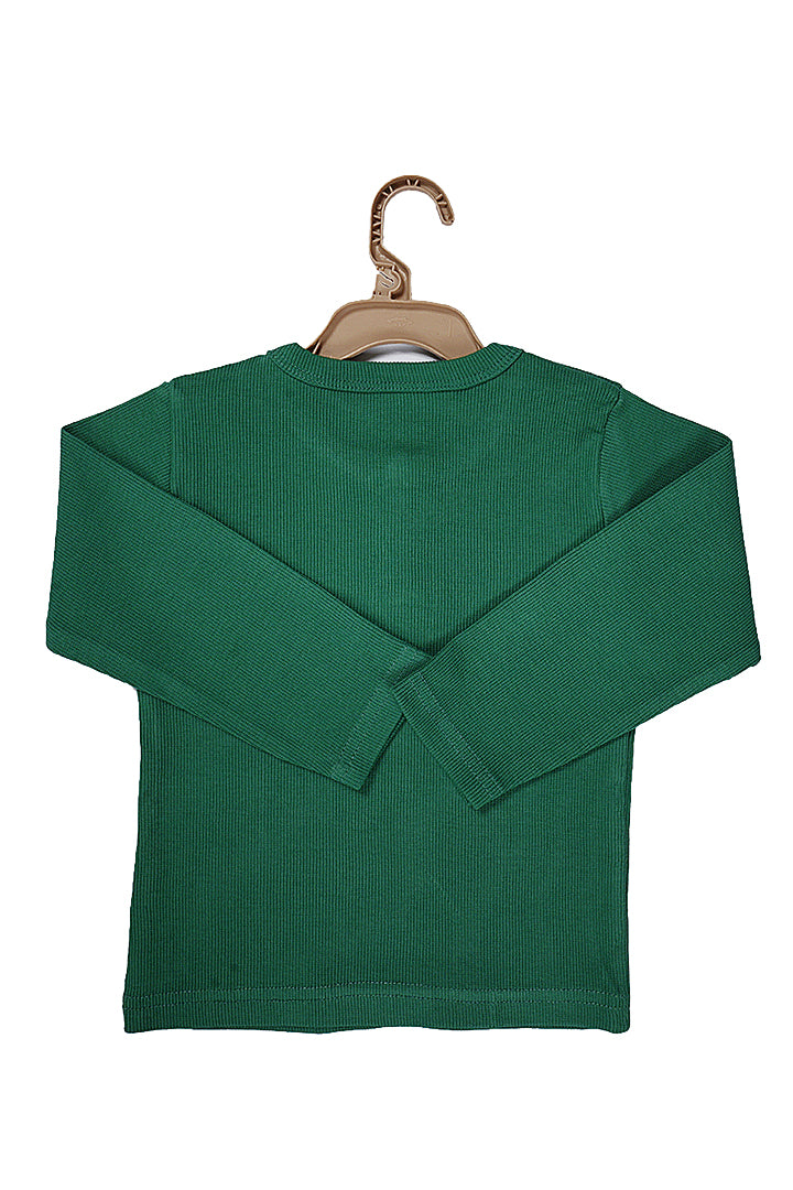 Ghari Pe Chooha Nacha Henley Sweatshirt - Jade Green