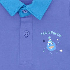 Cosmic Party Purple Polo T-shirt