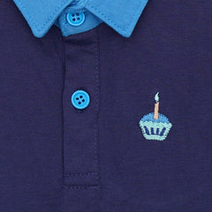 Cosmic Party Navy Polo T-shirt