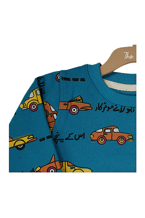 Abbu lai motor car long-sleeve shirt in Violet blue