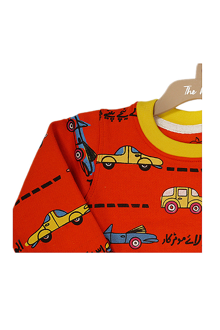 Abbu Lai Motor Car long-sleeve shirt in Orange