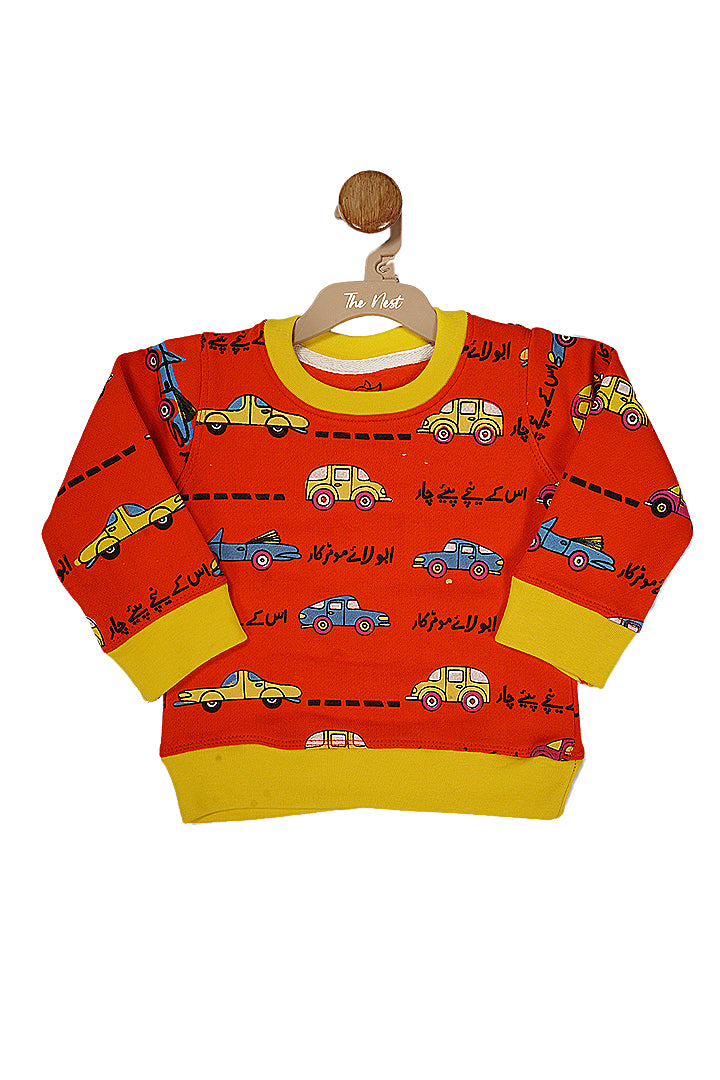 Abbu Lai Motor Car long-sleeve shirt in Orange