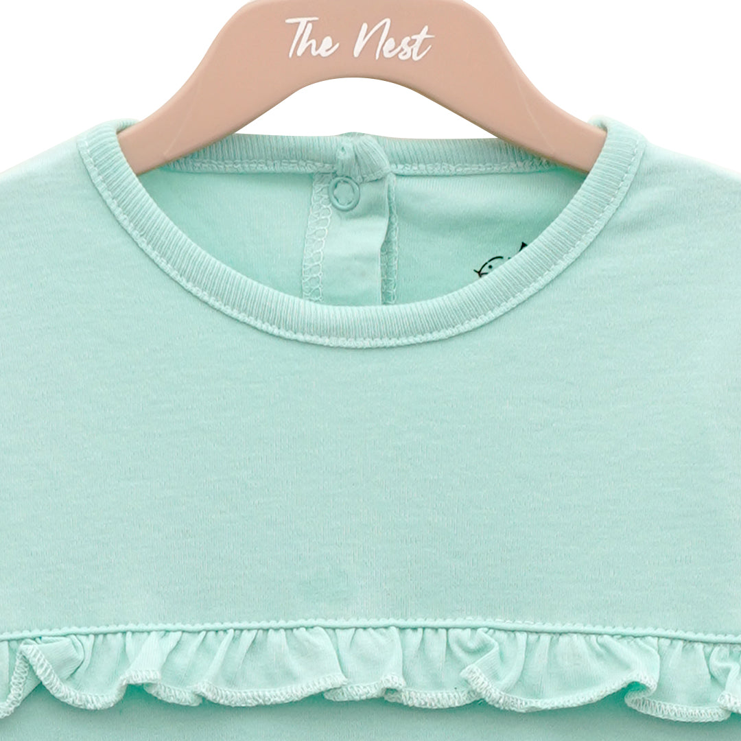 Tiffany Blue Baby Footed Sleepsuit