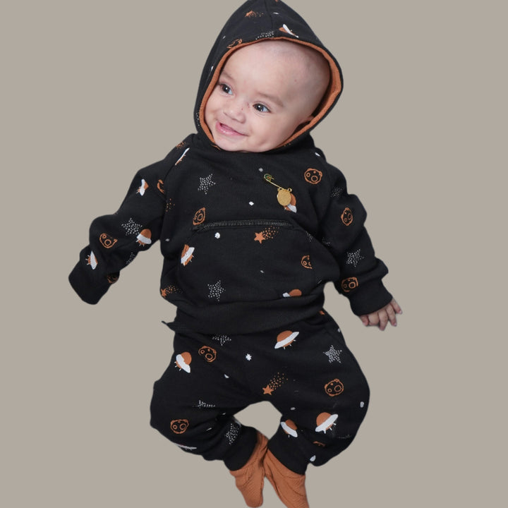 Off to the moon hooded sweatshirt