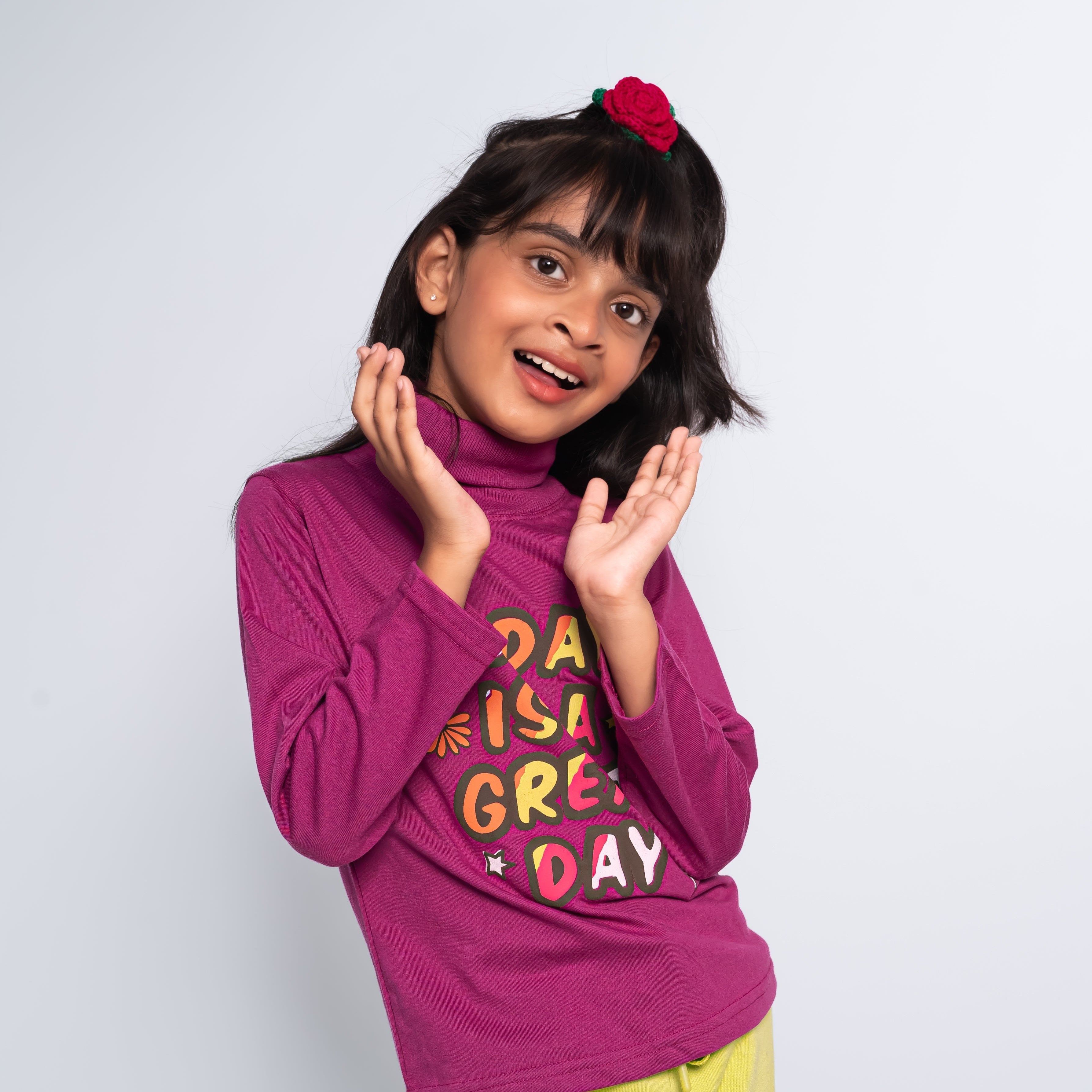 Need More Space Mock Turtle Neck Sweatshirt - Pink