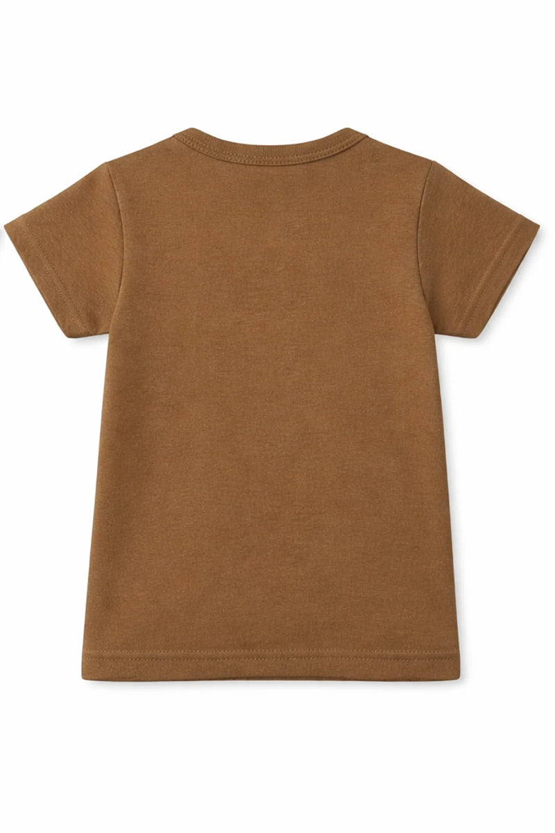 T-Shirt: Premium Cotton Brown "Dino Boy" Graphic Casual Essentials and Active Playwear