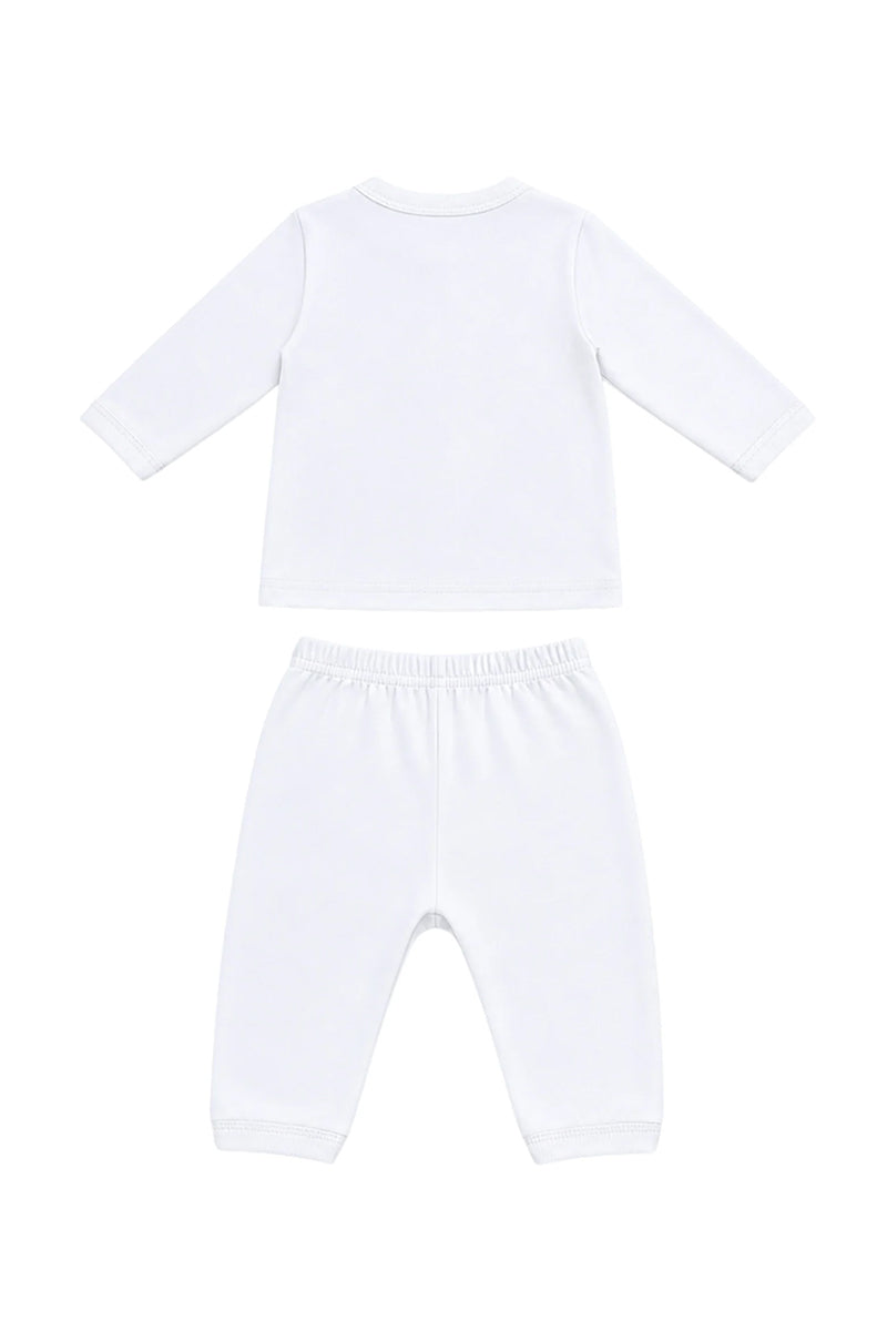 Jabla + Pajama: Premium Cotton-Blend "Little Dino Mini" White Casual Essentials