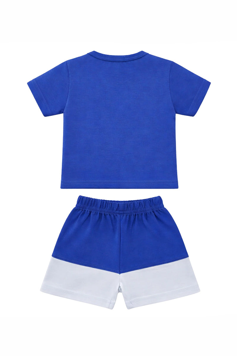 T-Shirt + Shorts Set: Premium "Dream Big" Blue Casual Essentials