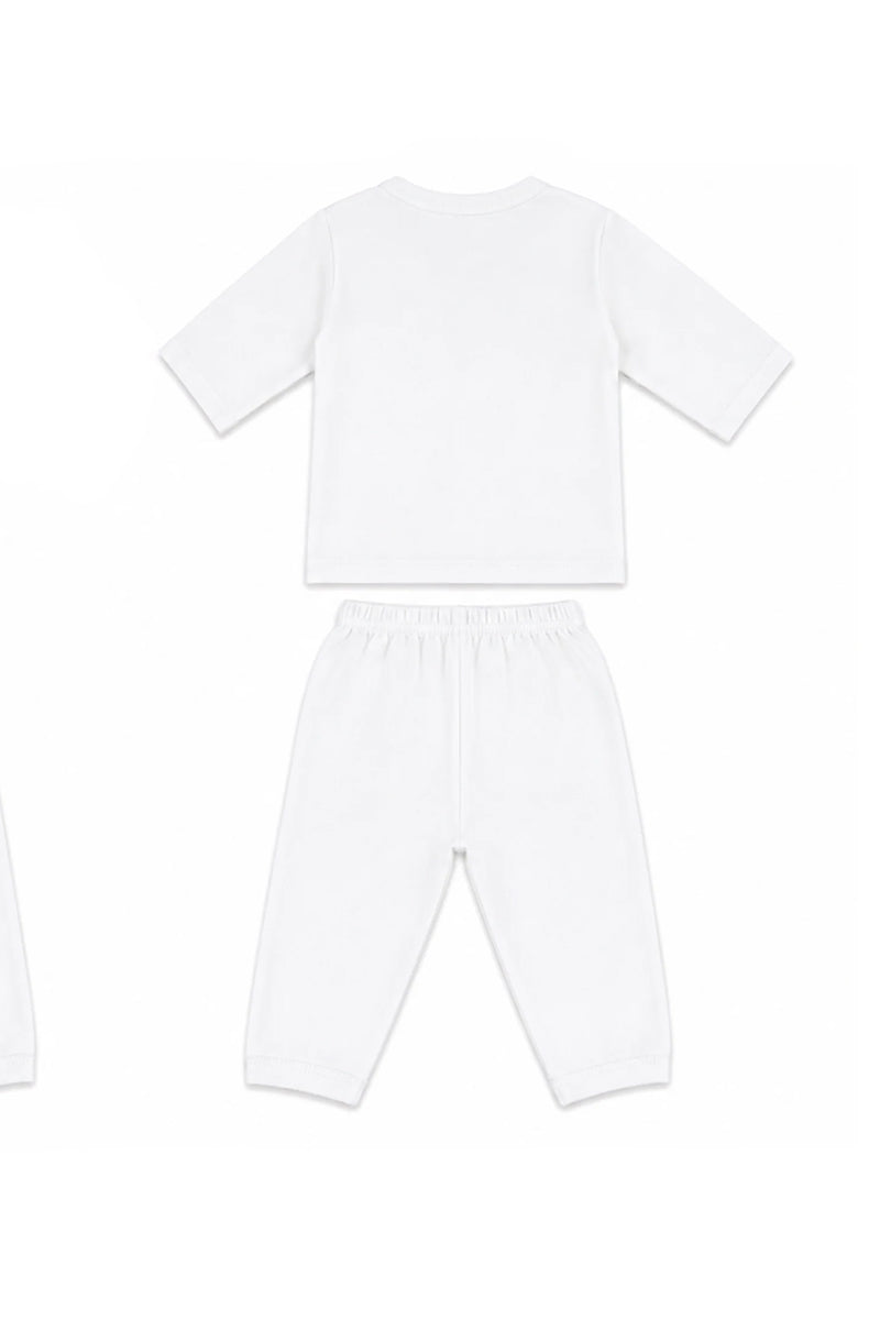 Jabla + Pajama: Premium Cotton-Blend "Flower Hearts Mini" White Casual Essentials