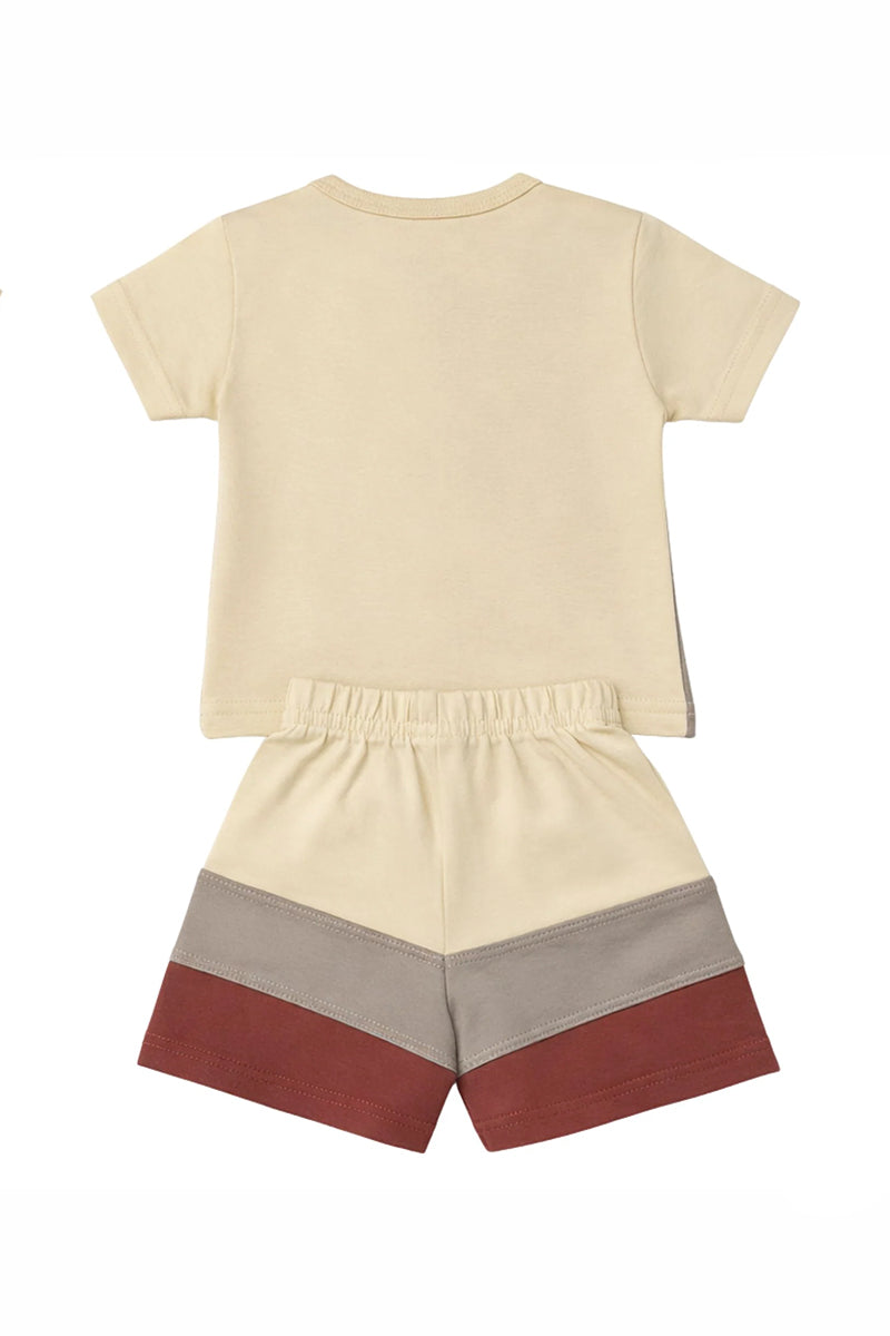 T-Shirt + Shorts Set: Premium "Hello Chick" Multicolored Casual Essentials