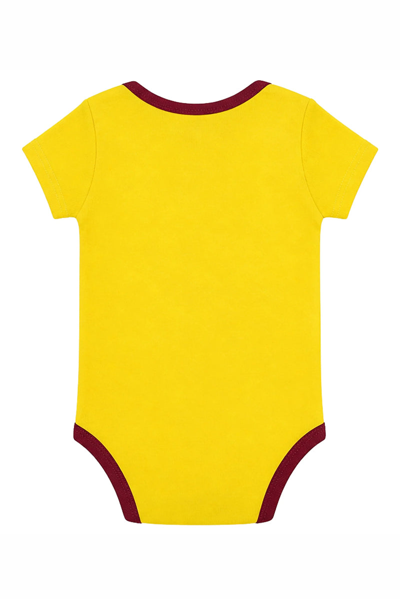 Short-Sleeve Bodysuit: Premium Cotton-Blend "Honey Bee" Yellow Daily Casual Wear