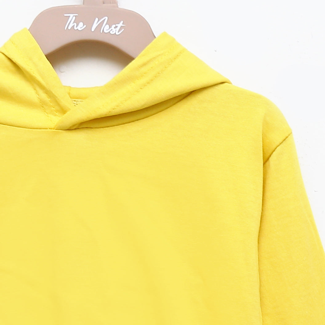 Happy Season Plain Yellow Hoodie