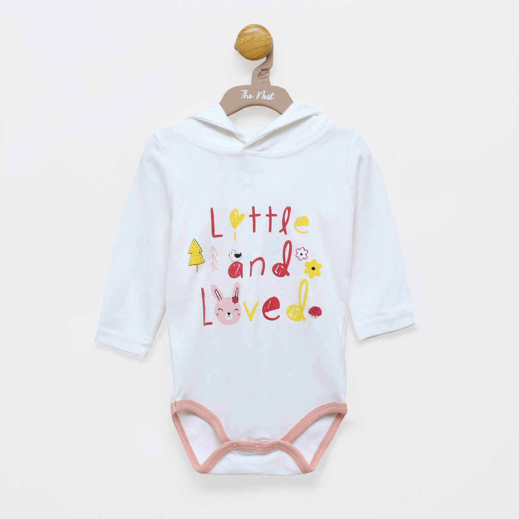 Happy Season Long Sleeve Bodysuit with Hood