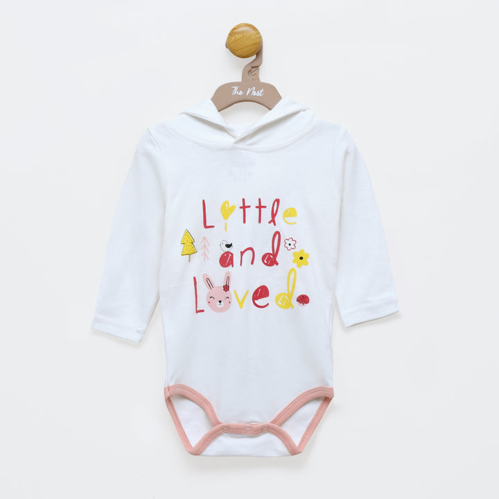 Happy Season Long Sleeve Bodysuit with Hood